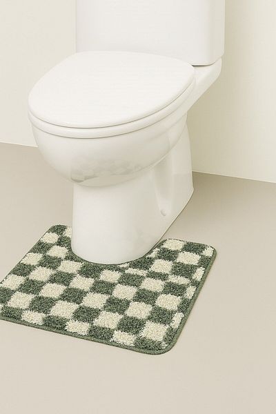 EUROBANO 60X50 cm Washable Non-Slip Base Bathroom Toilet Seat Front Single Mat Shaggy