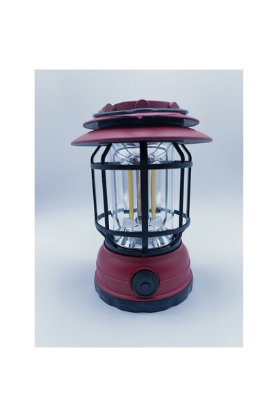 CLICK Portable Camping Lamp, Vintage Lantern, ABS, 30 COB LED Lighting, Adjustable Intensity, Included Bat