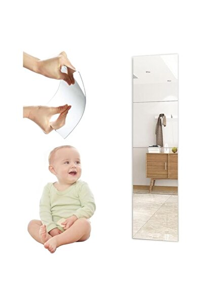 Generic Little World Mirror Tiles Self Adhesive, 4 Pack Acrylic Wall Mirror S...