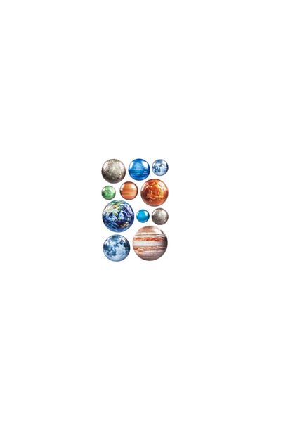 SOHO 3D Planet Sticker Set, 11 Planets, 25x14 cm, Multicolor