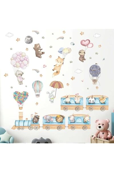 Generic ملصقات حائط على شكل منطاد هواء ساخن للحيوانات من Amimagen - ملصقات حا...