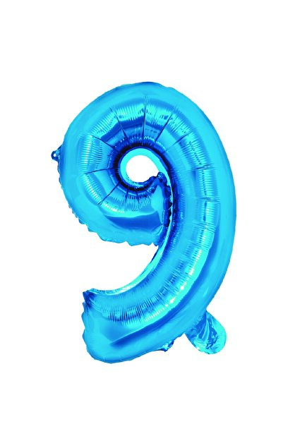 SDX Market Balon folie metalizat albastru, Mirific Party, numărul 9, 40 cm