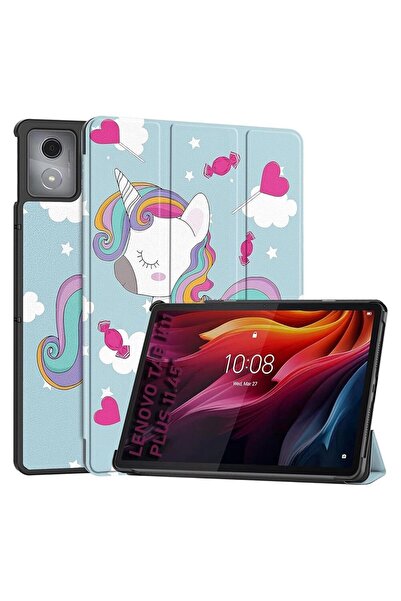 CLICK Husă pentru Lenovo Tab K11 Plus, Smart, Microfibră, Design Unicorn, Multicoloră