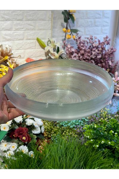 FARALYAHOME Handmade Large Size Glass Salad Fruit Bowl 26 cm