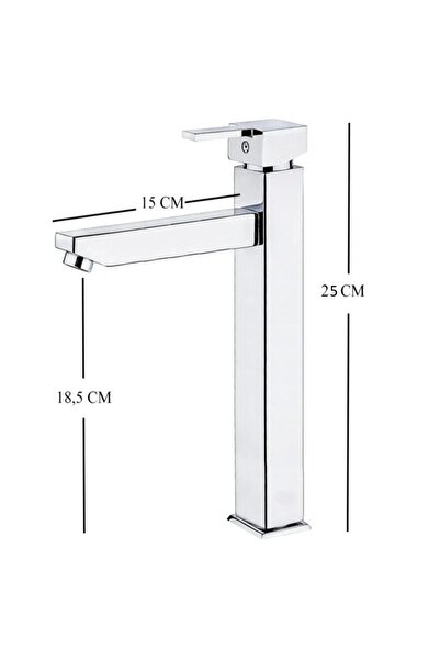 VSA Ağır Gövde Kare 25 Cm Çanak Banyo Lavabo Bataryası Garantili Musluk Yerli Üretim