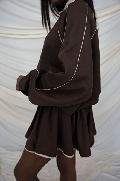 ŞEBNEM GÜNAY Brown Skirt with Shorts