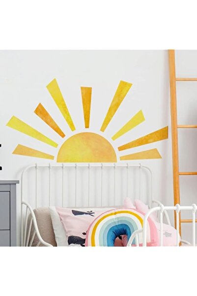 Generic Brand 42 x 23.5 Inch Boho Half Sun Wall Decal - Watercolor Mural, Mod...