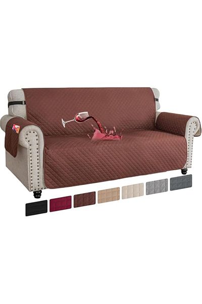 Generic FALAHOM 251x202CM Sofa Covers Reversible Waterproof with Elastic Straps & Side Pockets, Sofa Protec