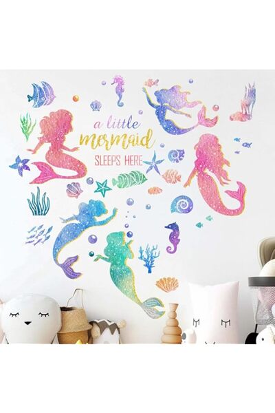 Generic Brand Baby Girls Mermaid Wall Decals - Under The Sea Marine Theme Wal...