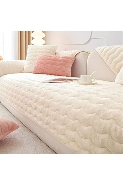 Generic غطاء أريكة مخملي مانع للانزلاق من KNITTERS، غطاء ناعم ومريح، غطاء وسادة لمقعد الأريكة من 1 إلى 3 مقاعد، ناعم