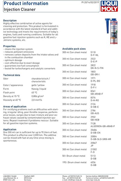 Liqui Moly 8361 Injection Cleaner, 300 ml