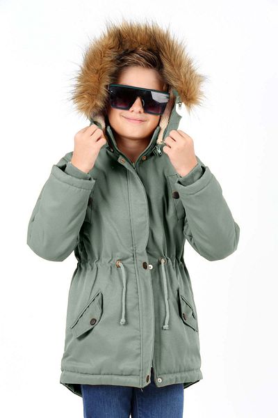 Asortix Boy's Removable Hooded Plush Fur Lined Waterproof Winter Long Coat