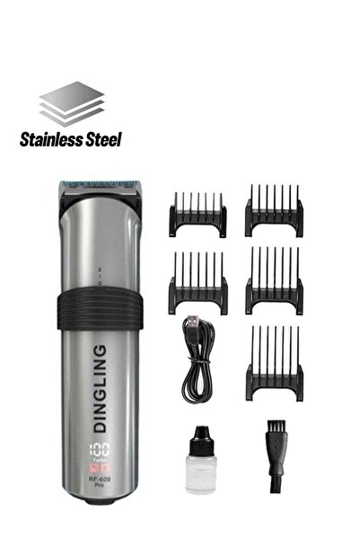 Dingling RF-609PRO Professional Electric Hair Clipper for Men - Silver