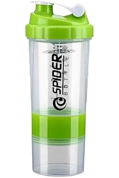 Alcoach Spider Protein Shaker Bottle with Mixing Ball and Storage Compartments