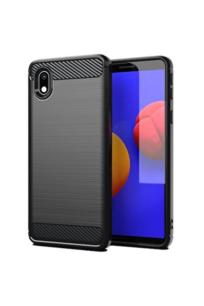 OEM Case for Samsung Galaxy A01 Core / M01 Core, Techsuit Carbon Silicone, Black