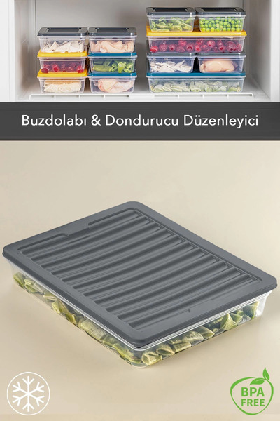 Eldenör Microwave Compatible Storage Container Food Container Anthracite 1 X 2400ml