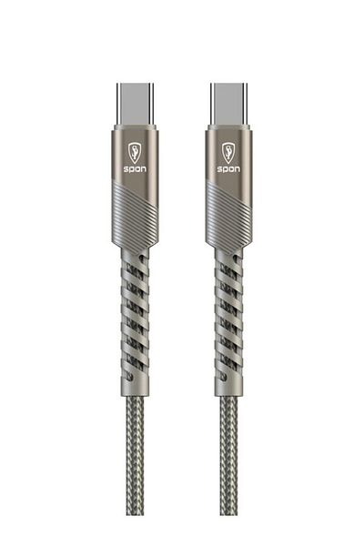 Spon PD Type-C Fabric Cable - Type-C 2m - 66W High Quality Spoon Brand