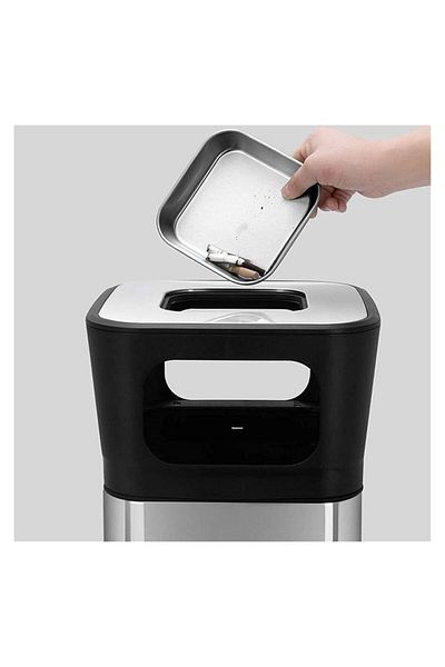 MOSTAFA 15L Stainless Steel Wastebasket with Ashtray