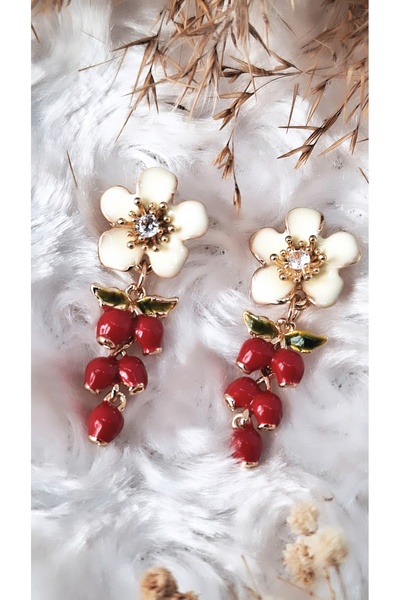 Serenity Çiçek Figürlü Üzüm Salkımı Küpe