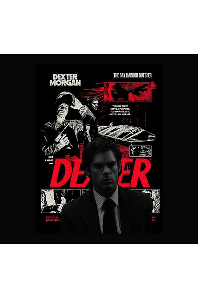 fame-stoned Dexter - Tv Series Printed Unisex 100% Cotton Black T-Shirt