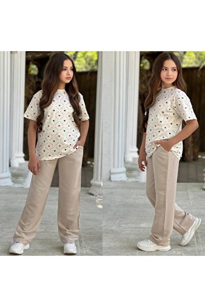 SÜSLÜ KİDS Linen Pants T-Shirt Young Children's Set