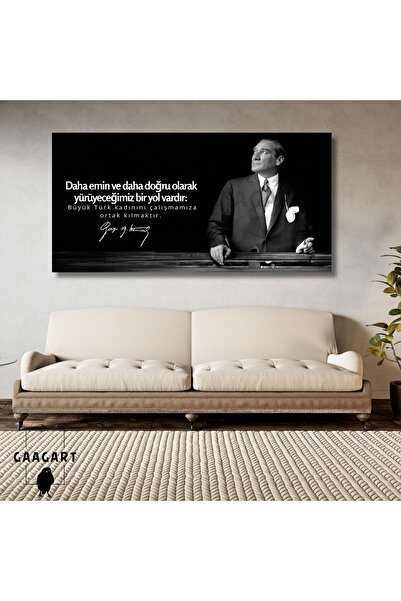 GAAGART Panoramik Kanvas Makam Panosu Atatürk Sözleri Büyük Türk Kadını