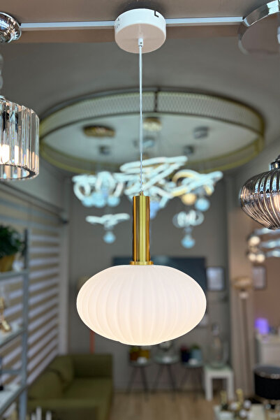 MINIMAL ETICARET VE BILGI TEKNOLOJILERI Gloss Opal White Cam Avize