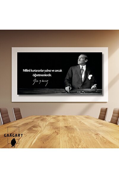 Panoramik Kanvas Makam Panosu Atatürk Sözleri Öğretmenler Hakkında Sözü