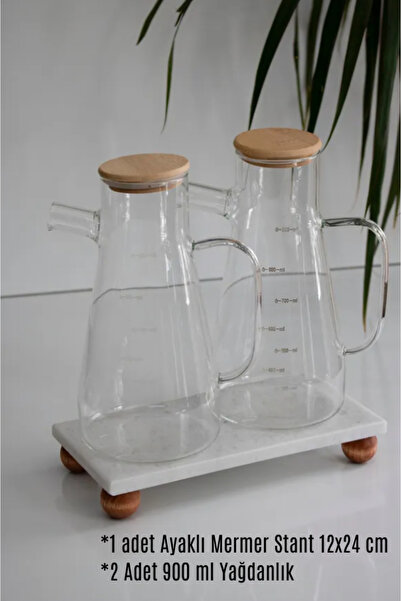 Hilamingo Home طقم أواني زيت مكون من 3 قطع؛ قطعتان من أواني الزيت سعة 900 مل،...