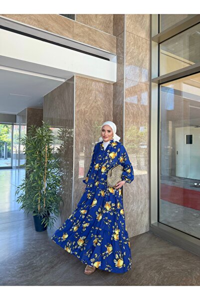 RAFEN STORE LİMON DESEN ELBİSE