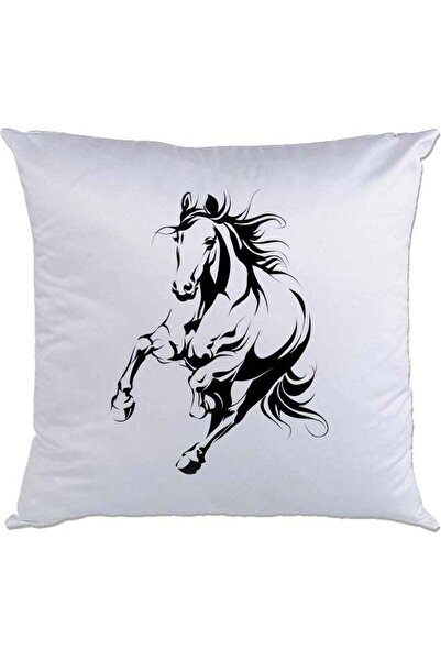 Generic Horse Printed Cushion White/Black 40x40cm