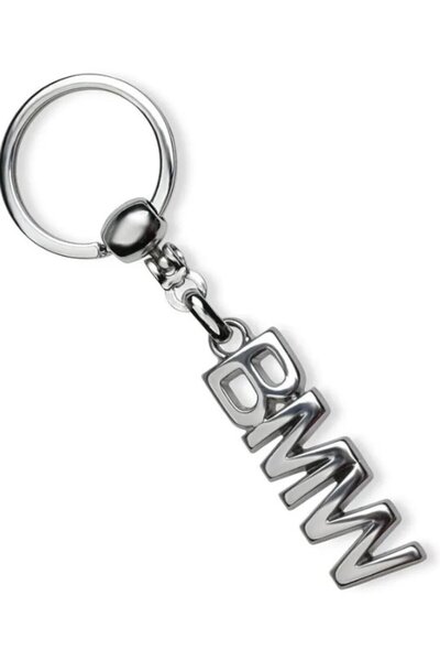 STİLİX GARAGE Bmw Lettering Logo Metal Automobile Keychain - Chrome Plated 1S...
