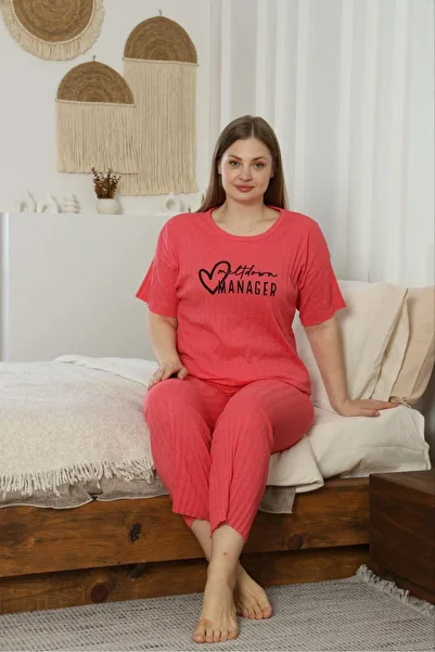 FORVENS Plus Size Women's Pajama Set with Printed Pattern