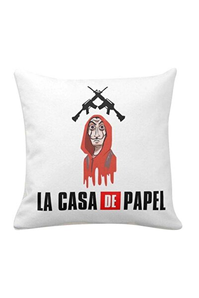 Generic Printed Decorative Throw Pillow White/Black/Red 40 x 40cm