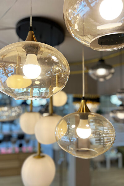 MINIMAL ETICARET VE BILGI TEKNOLOJILERI Bubble Gold Chrome Cam Avize