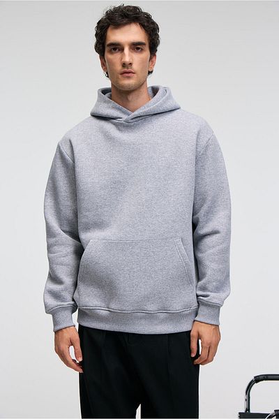 GRIMELANGE Amos men's soft fabric 3 thread o Oversized k Hooded kangaroo pocket grimelange sweatshirt