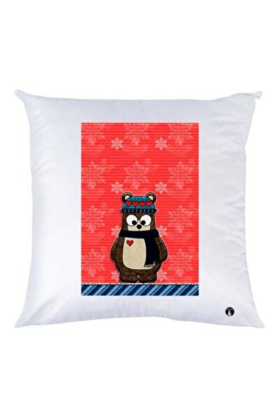 Generic Cartoon Printed Throw Pillow White/Red/Brown 30x30cm