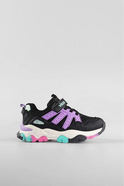Vicco Teo Orthopedic Outdoor Girl's Black/Purple Comfortable Sneaker