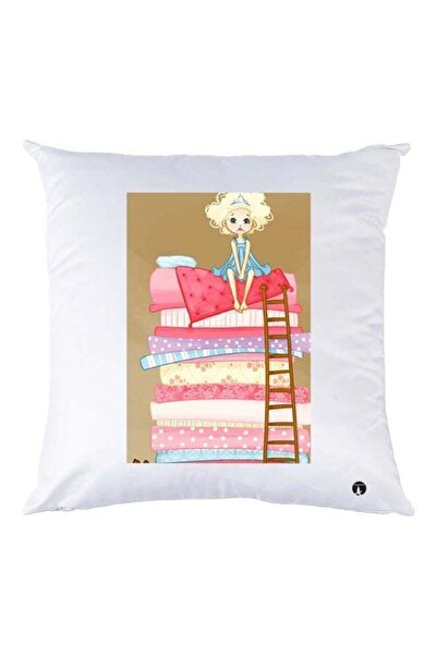 Generic Cartoon Printed Throw Pillow White/Brown/Red 30x30cm