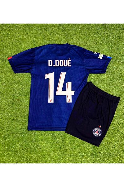 BARBITOS Psg Desire Doué 2025/26 New Season Number 14 Home Kids Jersey Set of 2/Dark Blue Nyhzfzc