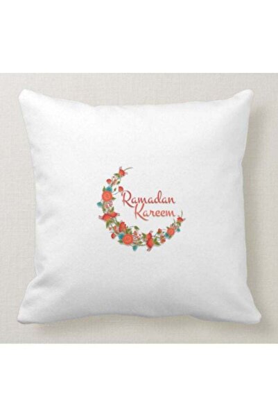 Generic Ramadan Kareem Themed Pillow White/Red/Blue 40x40cm
