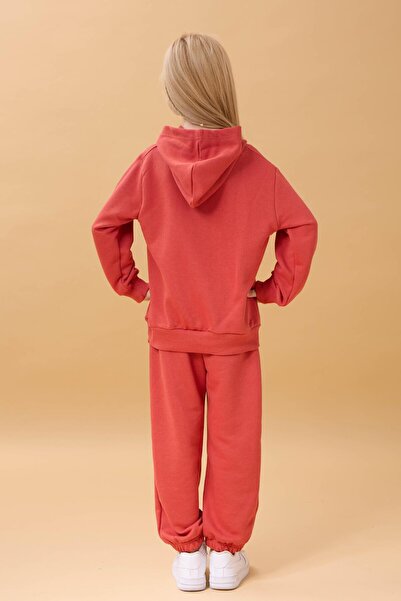 Perendi Κοριτσίστικο εποχιακό κοστούμι με κουκούλα με λουλούδια και απλικέ στο κάτω μέρος – Πλακάκι