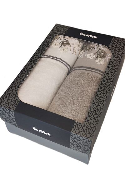 Özdilek Flower Embroidered 2-Piece Towel Set