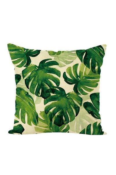 Generic Decorative Leaf Printed Pillow Multicolour 40x40cm