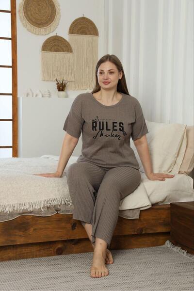 FORVENS Σετ γυναικείας πιτζάμας μεγάλου μεγέθους με εμπριμέ σχέδια