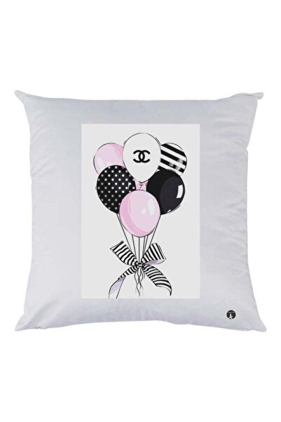 Generic Balloons Printed Pillow White/Pink/Black 30x30cm