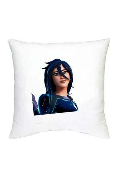 Generic Fortnite Character Printed Decorative Cushion White/Blue/Black 16x16inch