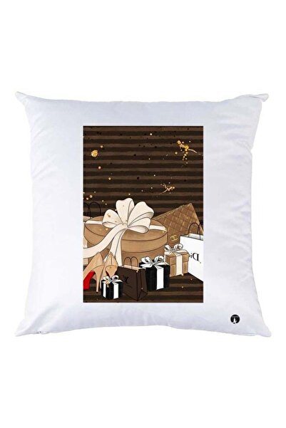 Generic Printed Throw Pillow White/Brown/Black 30x30cm