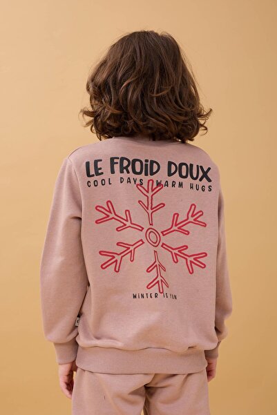 Perendi Boys' Seasonal Double Suit with Embroidery Print Detail - Soil