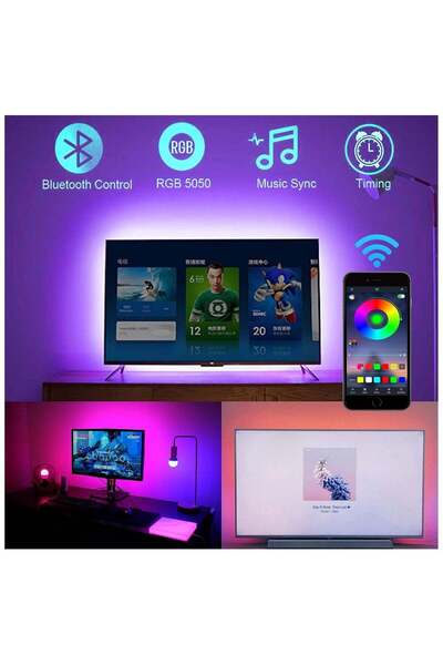Generic N3 Smart Bluetooth RGB LED Strip Light Sync to Music Lighting Smart App Controller for iOS and Andr